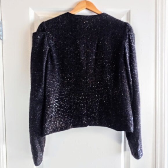 Saks Fifth Avenue Black Label Black Sparkle Blazer - Picture 2 of 6